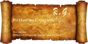 Rothermel Gergő névjegykártya